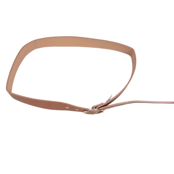 Uptown Cheapskate Faux Leather Brown Belt with Gold Circle Buckle - Picture 4 of 8